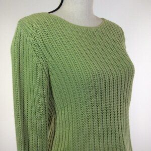 DEANE and White Womens Sweater Size Medium Green